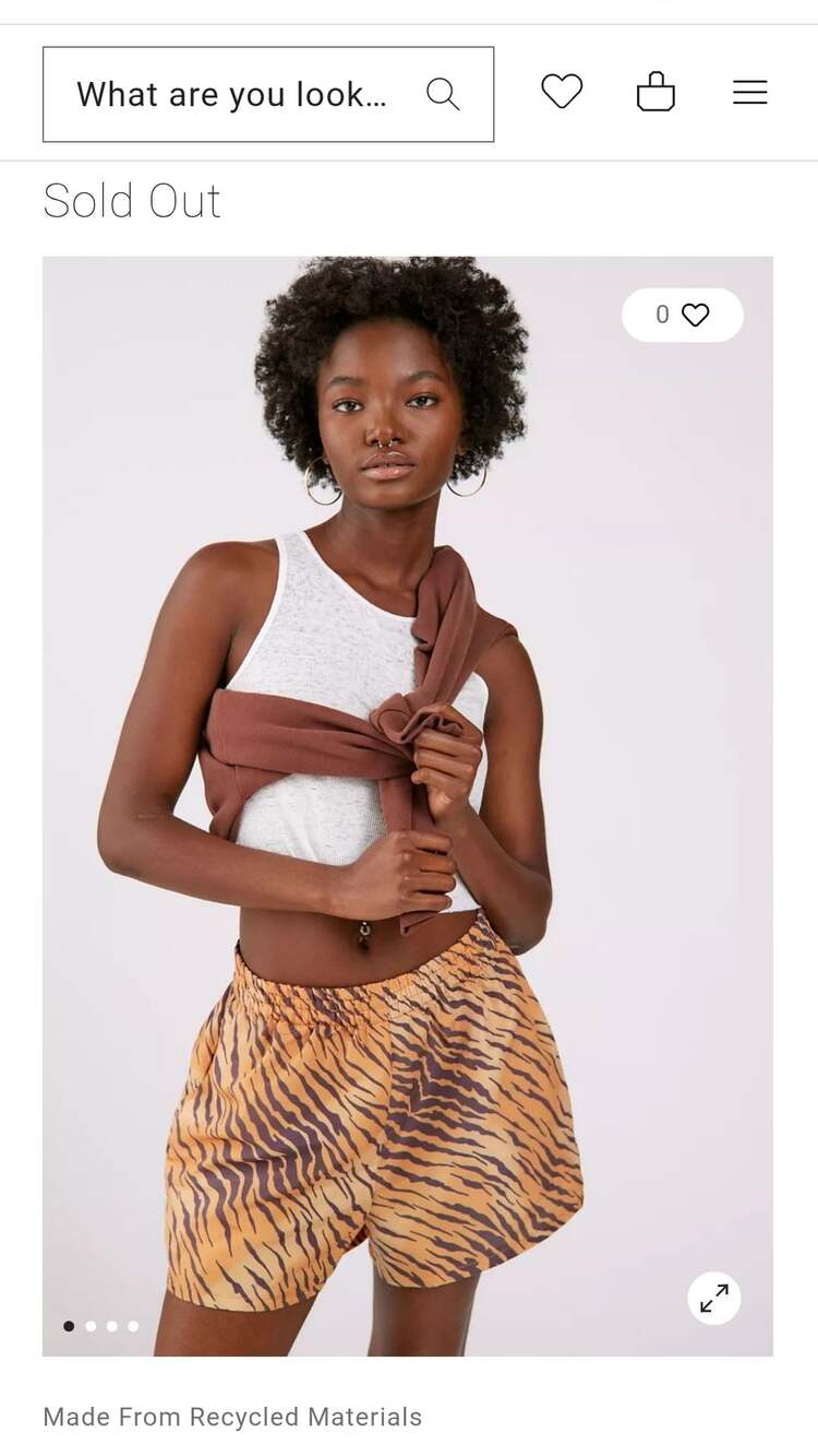 Urban Renewal Remnants Tiger Print Nylon‎ Shorty Short